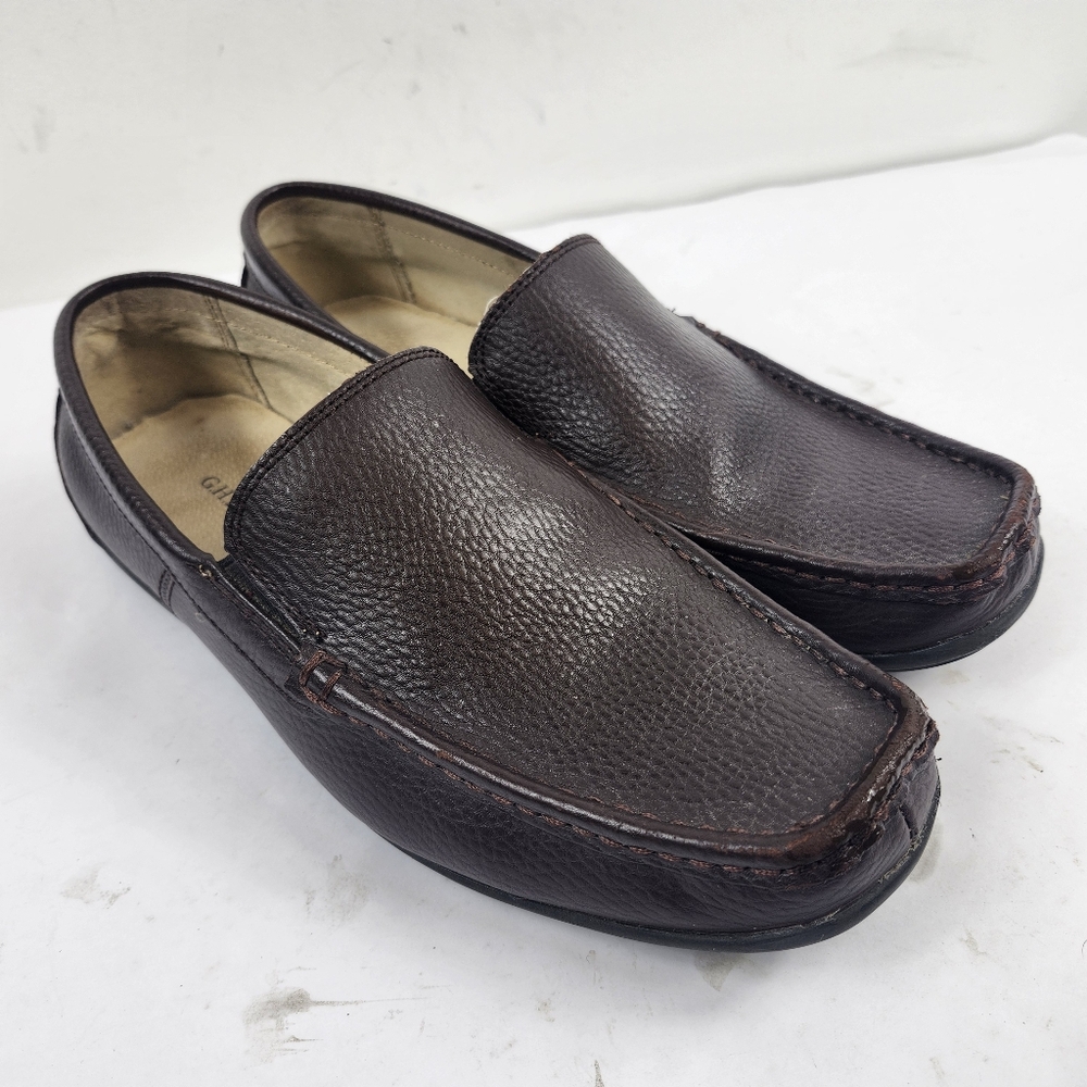 GH Bass & Co Mens Size 9.5 M Brown Leather Casual Slip On Loafer Driving Shoes
